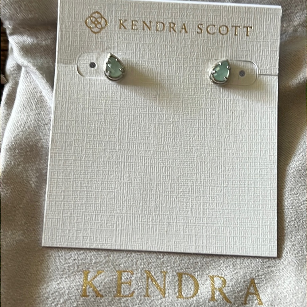 Rhodium & Chalcedony Kendra Scott Studs